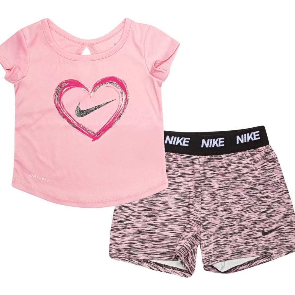 Nike Kids Pink and Black Matching Set